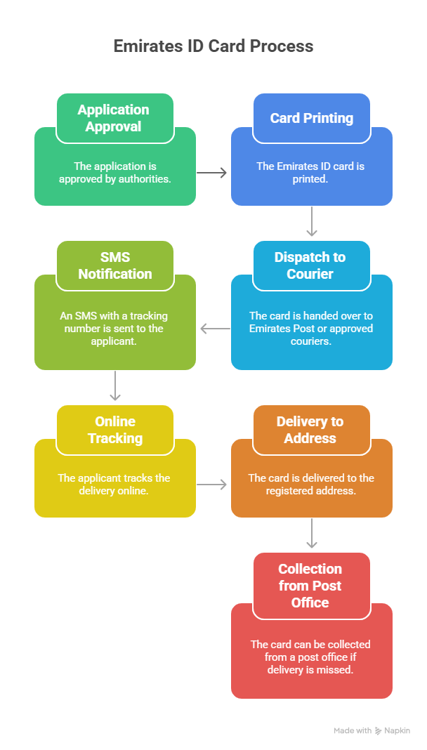 Emirates ID card delivery tracking and status update